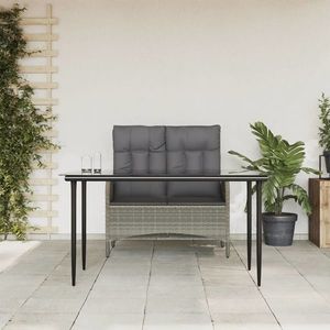 vidaXL Set mobilier de grădină cu perne, 2 piese, gri, poliratan imagine
