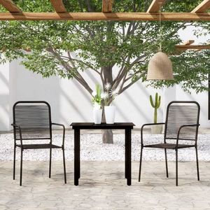 vidaXL Set de mobilier pentru grădină, 3 piese, negru imagine