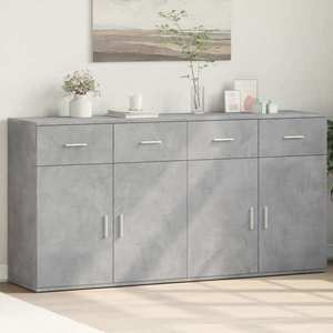 vidaXL Dulapuri, 2 buc., gri beton, 79x38x80 cm, lemn prelucrat imagine