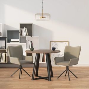 vidaXL Scaune rotative de bucătărie, 2 buc., gri deschis, catifea imagine