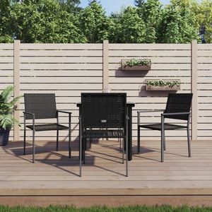 vidaXL Set mobilier de grădină, 5 piese, poliratan și oțel imagine