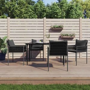 vidaXL Set mobilier de grădină cu perne, 5 piese, poliratan și oțel imagine