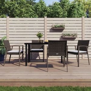 vidaXL Set mobilier de grădină cu perne, 5 piese, poliratan și oțel imagine