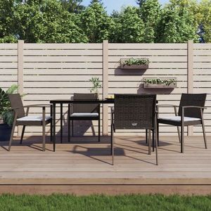 vidaXL Set mobilier de grădină cu perne, 5 piese, poliratan și oțel imagine