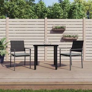 vidaXL Set mobilier de grădină cu perne, 3 piese, poliratan și oțel imagine
