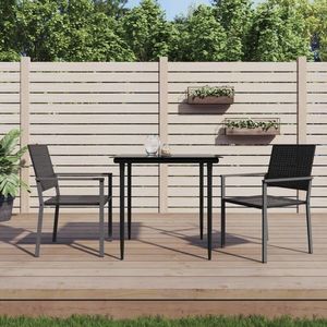 vidaXL Set mobilier de grădină, 3 piese, poliratan și oțel imagine