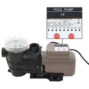 vidaXL Pompă de piscină cu temporizator, negru, 0, 25 CP, 8000 L/h imagine