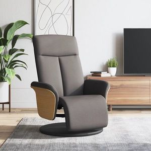 vidaXL Fotoliu rabatabil cu suport de picioare, gri taupe, textil imagine