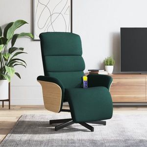 vidaXL Fotoliu masaj rabatabil cu suport picioare verde închis textil imagine