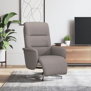 vidaXL Fotoliu rabatabil cu suport de picioare, gri taupe, textil imagine