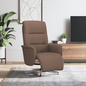 vidaXL Fotoliu rabatabil cu suport de picioare, maro, textil imagine