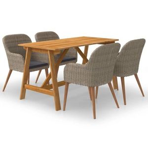 vidaXL Set de masă pentru grădină, 5 piese, maro imagine