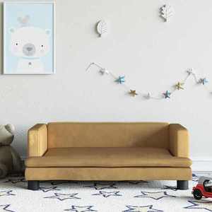 vidaXL Canapea pentru copii, maro, 80x45x30 cm, catifea imagine