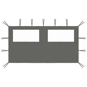 vidaXL Perete lateral foișor cu ferestre, 4x2 m, antracit imagine