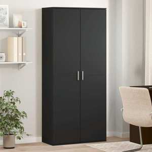 vidaXL Dulap înalt, negru, 80x35x180 cm, lemn prelucrat imagine