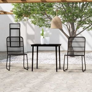 vidaXL Set de mobilier pentru grădină, 3 piese, negru imagine