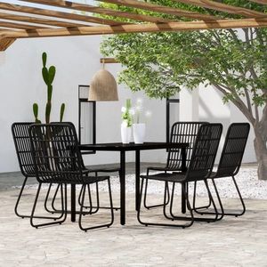 vidaXL Set mobilier de grădină, 7 piese, negru imagine