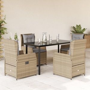 vidaXL Set mobilier de grădină cu perne, 5 piese, bej, poliratan imagine