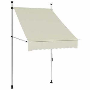 vidaXL Copertină retractabilă manual, crem, 100 cm imagine