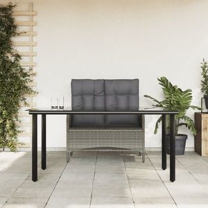 vidaXL Set mobilier de grădină cu perne, 2 piese, gri, poliratan imagine