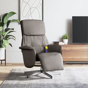 vidaXL Fotoliu masaj rabatabil cu suport picioare, gri taupe, textil imagine