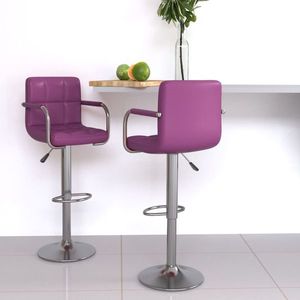 vidaXL Scaune de bar, 2 buc., violet, piele ecologică imagine