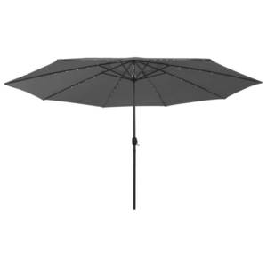 vidaXL Umbrelă soare de grădină cu LED-uri, antracit, 400 cm imagine