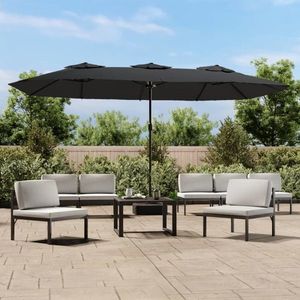 vidaXL Umbrelă de soare cu două capete, antracit, 449x265 cm imagine