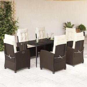 vidaXL Set mobilier de grădină cu perne, 7 piese, maro, poliratan imagine