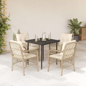 vidaXL Set mobilier de grădină, 5 piese, bej, poliratan imagine