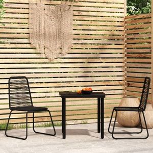 vidaXL Set de mobilier pentru grădină, 3 piese, negru imagine