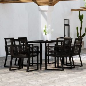 vidaXL Set de mobilier pentru grădină, 7 piese, negru imagine