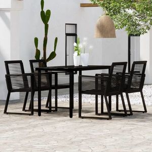 vidaXL Set de mobilier pentru grădină, 5 piese, negru imagine