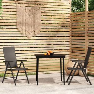 vidaXL Set mobilier de grădină, 3 piese, negru imagine