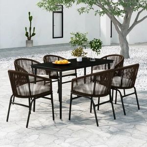 vidaXL Set de mobilier pentru grădină, 7 piese, maro imagine