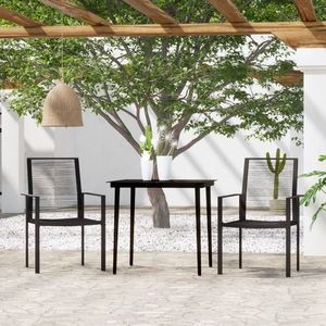 vidaXL Set mobilier de grădină, 3 piese, negru imagine