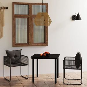 vidaXL Set de mobilier pentru grădină, 3 piese, negru imagine
