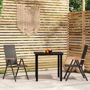 vidaXL Set mobilier de grădină, 3 piese, negru imagine