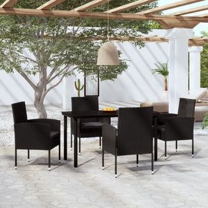 vidaXL Set de servit masa pentru grădină, 5 piese, negru imagine