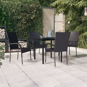 vidaXL Set mobilier de grădină, 5 piese, negru imagine