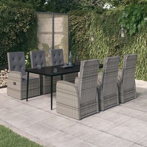 vidaXL Set de mobilier pentru grădină, cu perne, 7 piese, gri imagine