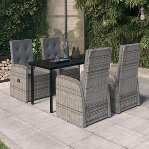 vidaXL Set de mobilier pentru grădină, cu perne, 5 piese, gri imagine
