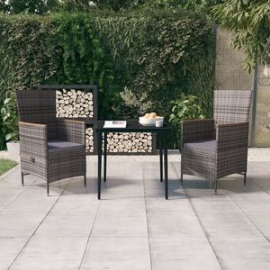 vidaXL Set mobilier pentru grădină, cu perne, 3 piese, gri imagine