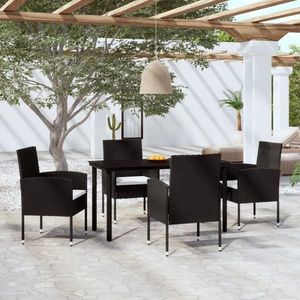 vidaXL Set de servit masa pentru grădină, 5 piese, negru imagine