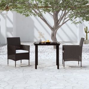 vidaXL Set mobilier de grădină cu perne, 3 piese, negru imagine