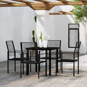 vidaXL Set de mobilier pentru grădină, 5 piese, negru imagine