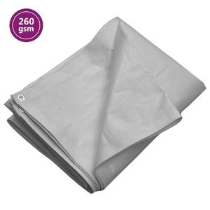 vidaXL Prelată 260 g/m², gri, 6x10 m, HDPE imagine