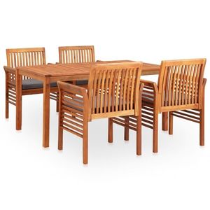 vidaXL Set mobilier de exterior cu perne 5 piese, lemn masiv de acacia imagine