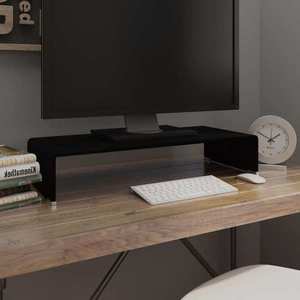 vidaXL Stand TV/Suport monitor, sticlă, 70x30x13 cm, negru imagine