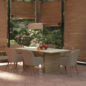 vidaXL Set mobilier de grădină, 7 piese, poliratan imagine